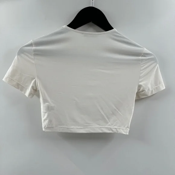 Zara White Super Cropped Buttery Soft Top Size Small - Picture 5 of 5